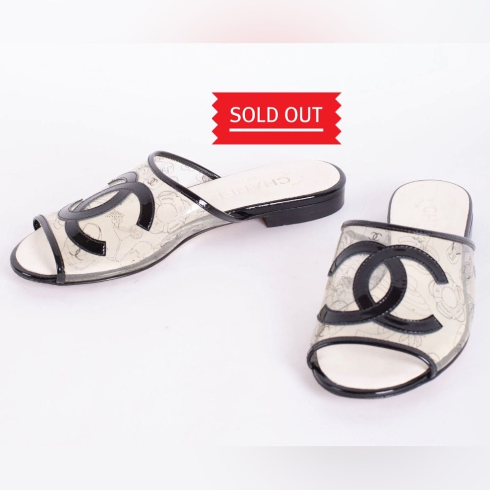 ๐พ๐ฅSOLD๐ฅณChanel Transparent Mule Sandals - Picture 1 of 11